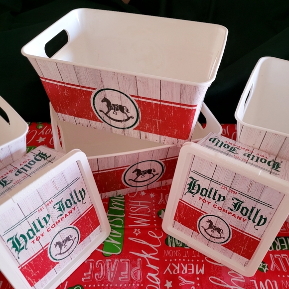 Holly Jolly Toy Company 8 Piece Christmas Totes and Boxes - Picture 2 of 6